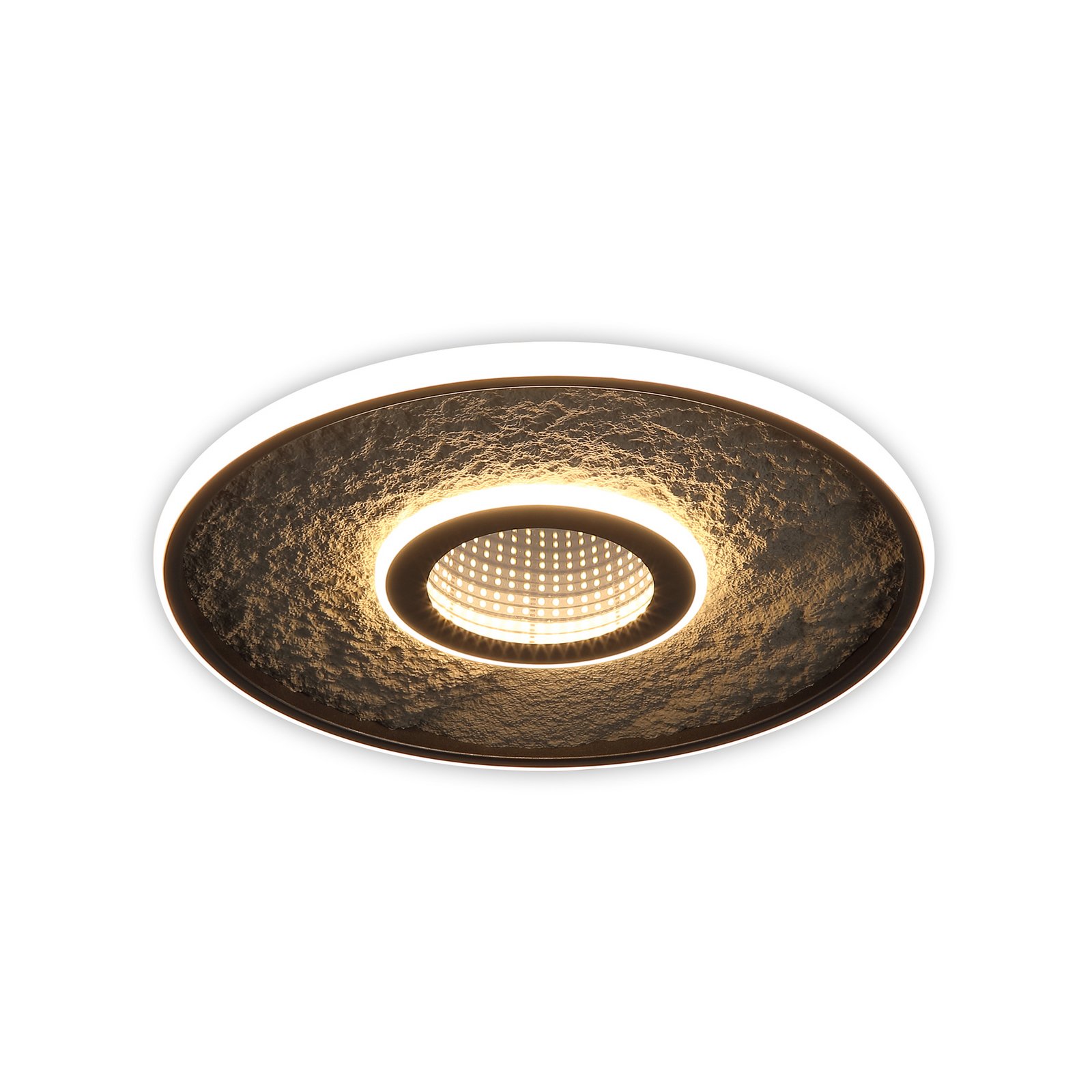 Plafón LED Lumadisc, negro, Ø 41 cm, metal/silicona