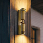 Applique d'extérieur Pratt, laiton vieilli, 48 cm, à 2 lampes, IP44, GU10-LED