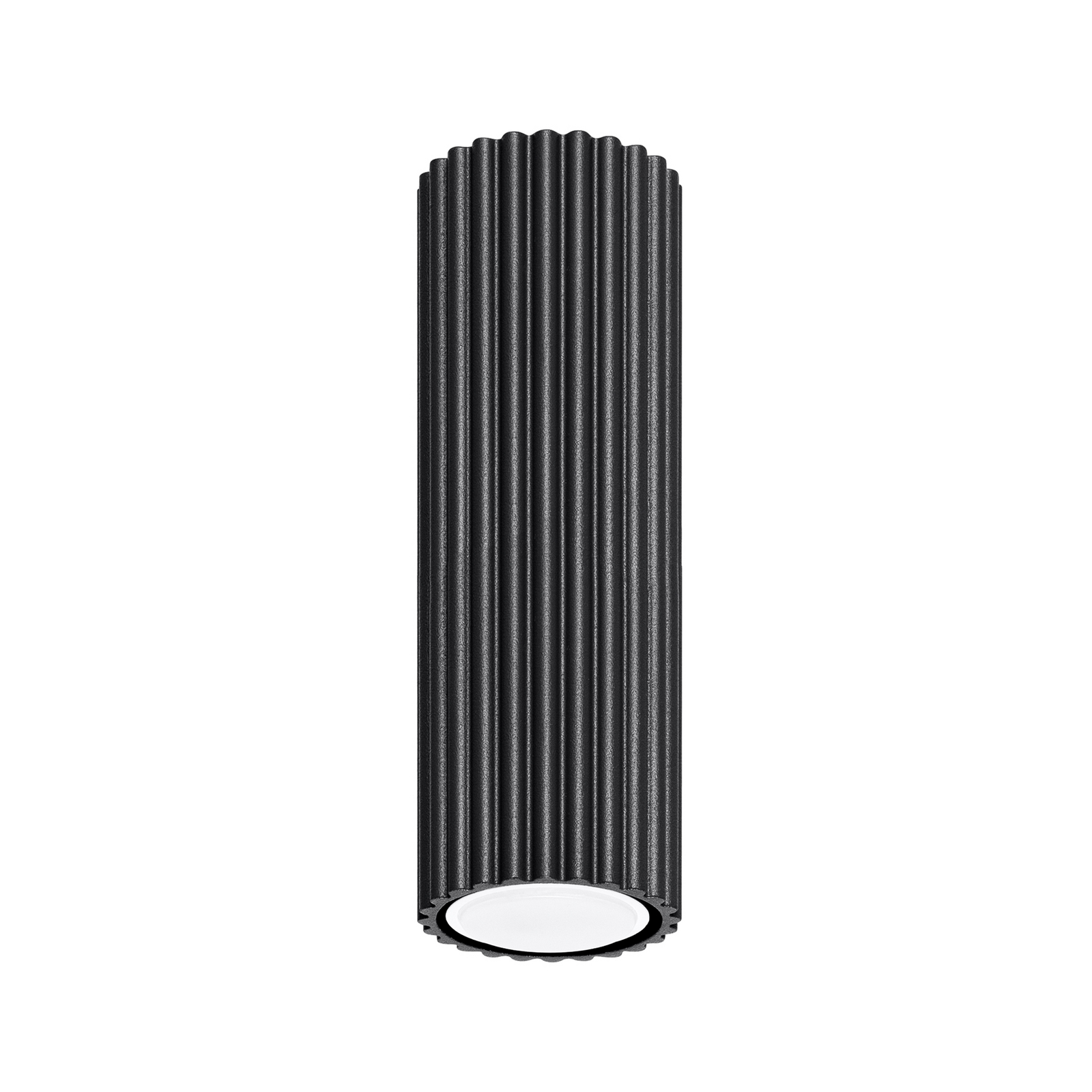Taklampe i karbon, svart, høyde 20 cm, aluminium