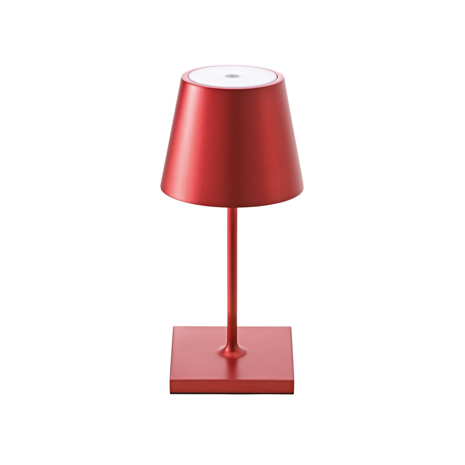 Candeeiro de mesa recarregável Nuindie mini LED, redondo, USB-C, vermelho