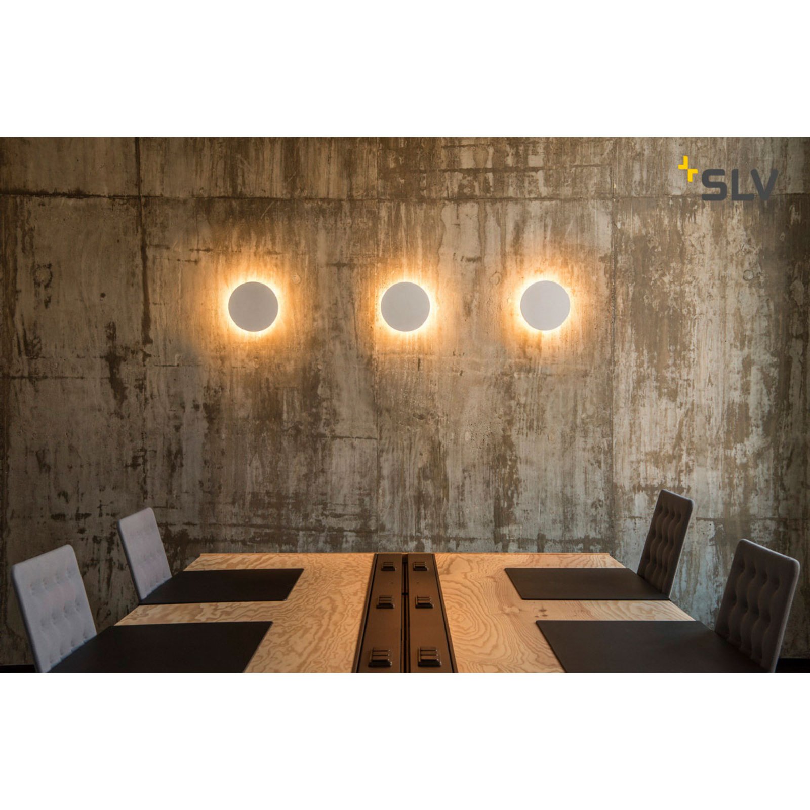 SLV Plastra Aplique de pared LED de escayola, redondo