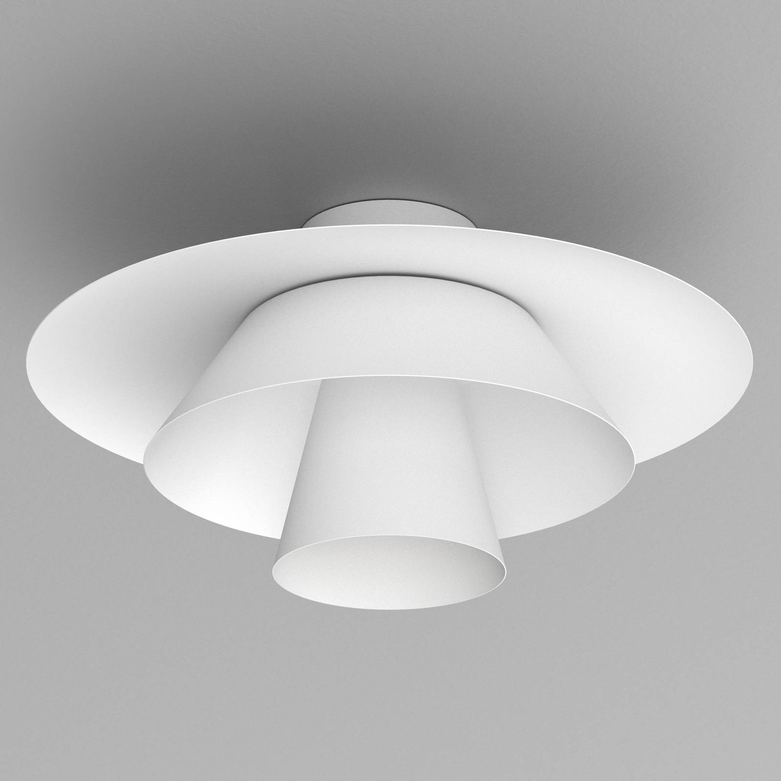 Lampa sufitowa Plato, biała, metal, Ø 38 cm, E27