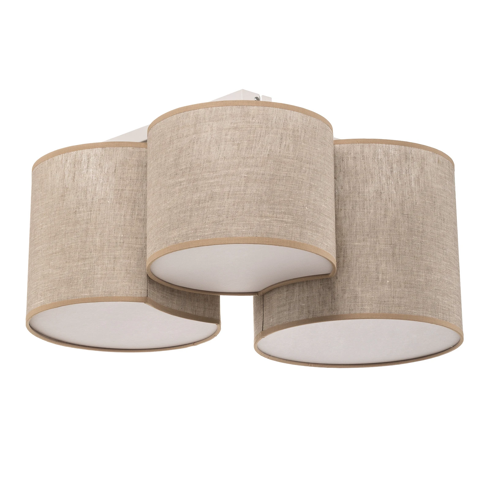 Plafonnier Mona Nature, à 3 lampes, lin naturel