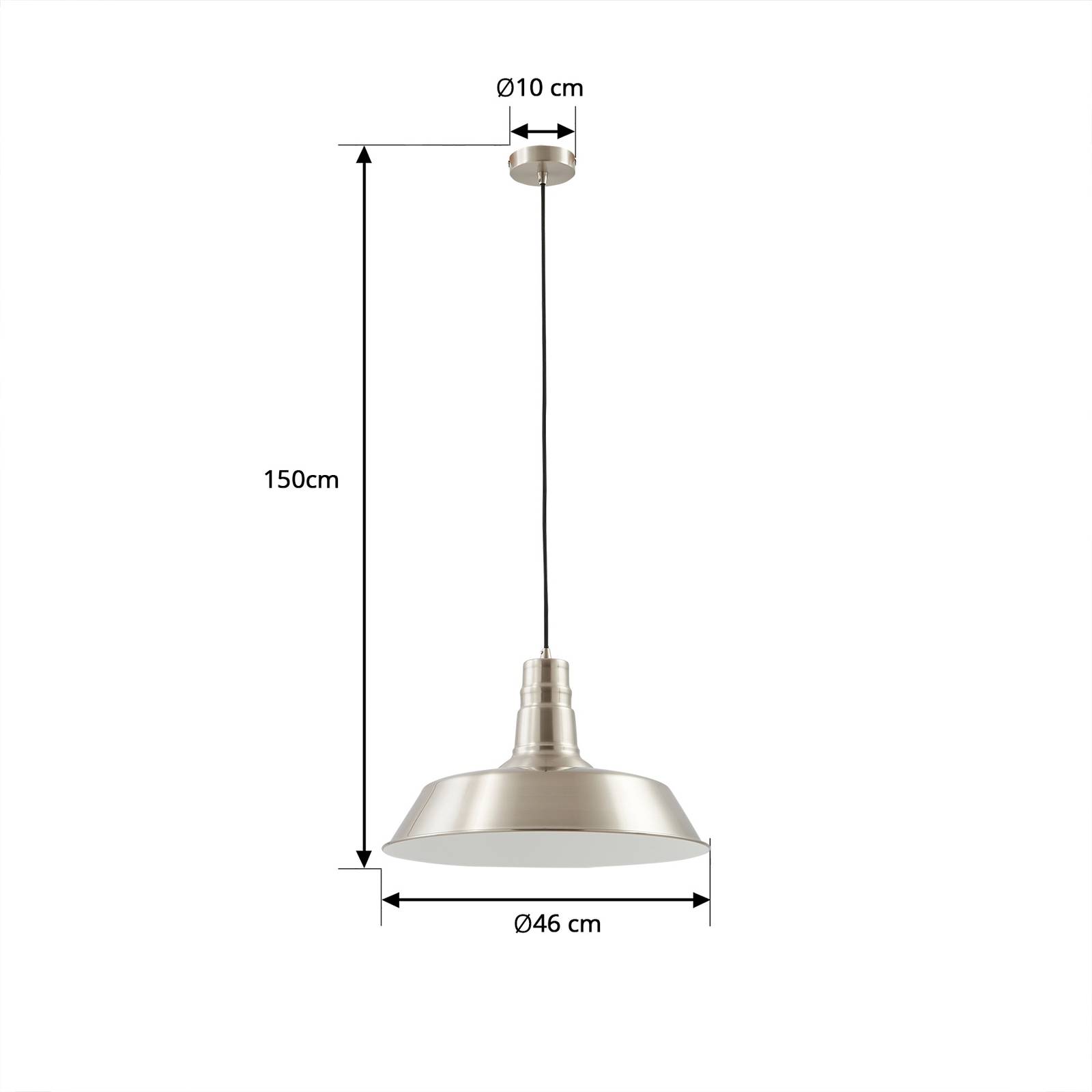 Lindby suspension Laylan nickel/blanc Ø 46 cm métal