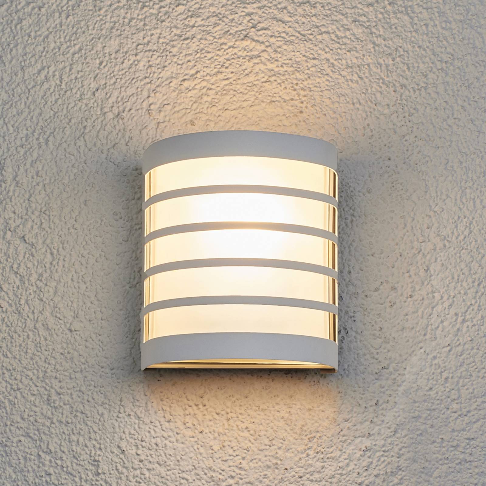 Photos - Floodlight / Street Light Lindby Calin white outdoor wall light with a striped look 