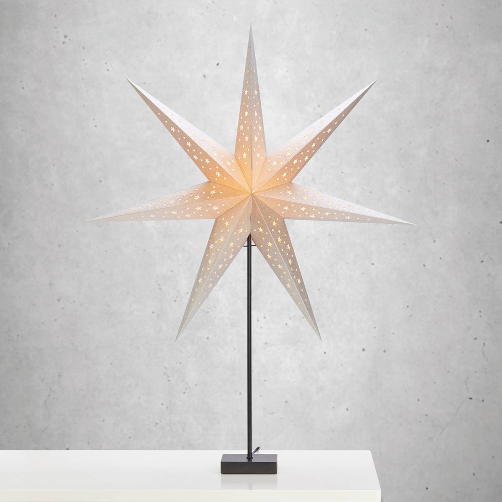 Étoile sur pied Solvalla - hauteur 100 cm argenté