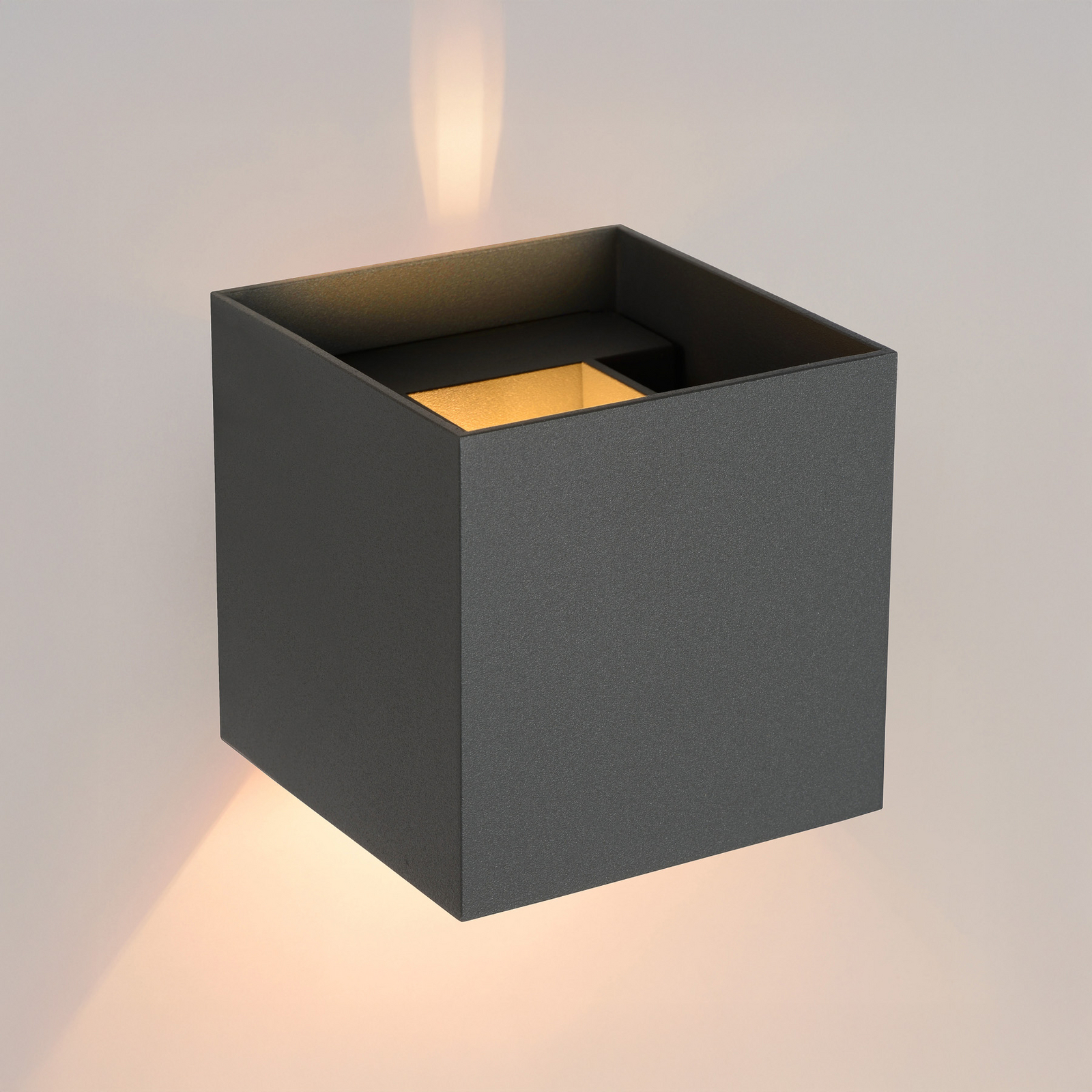 Wandleuchte XIO, grau, 10 x 10 cm, Metall, up/down, G9-LED Wandleuchte XIO, grau, 10 x 10 cm, Metall, up/down, G9-LED