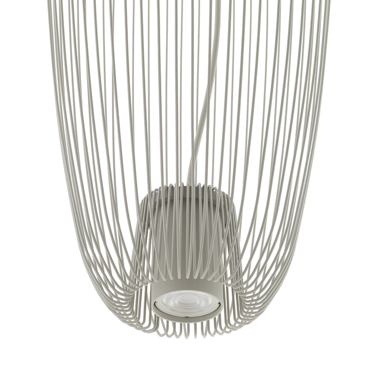 Pumpkin S pendant light, light grey, Ø 27 cm, metal, GU10