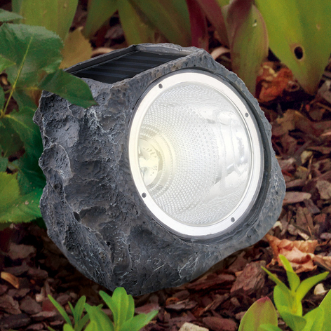 LED-Deko-Solarleuchte 90494 als Stein getarnt
