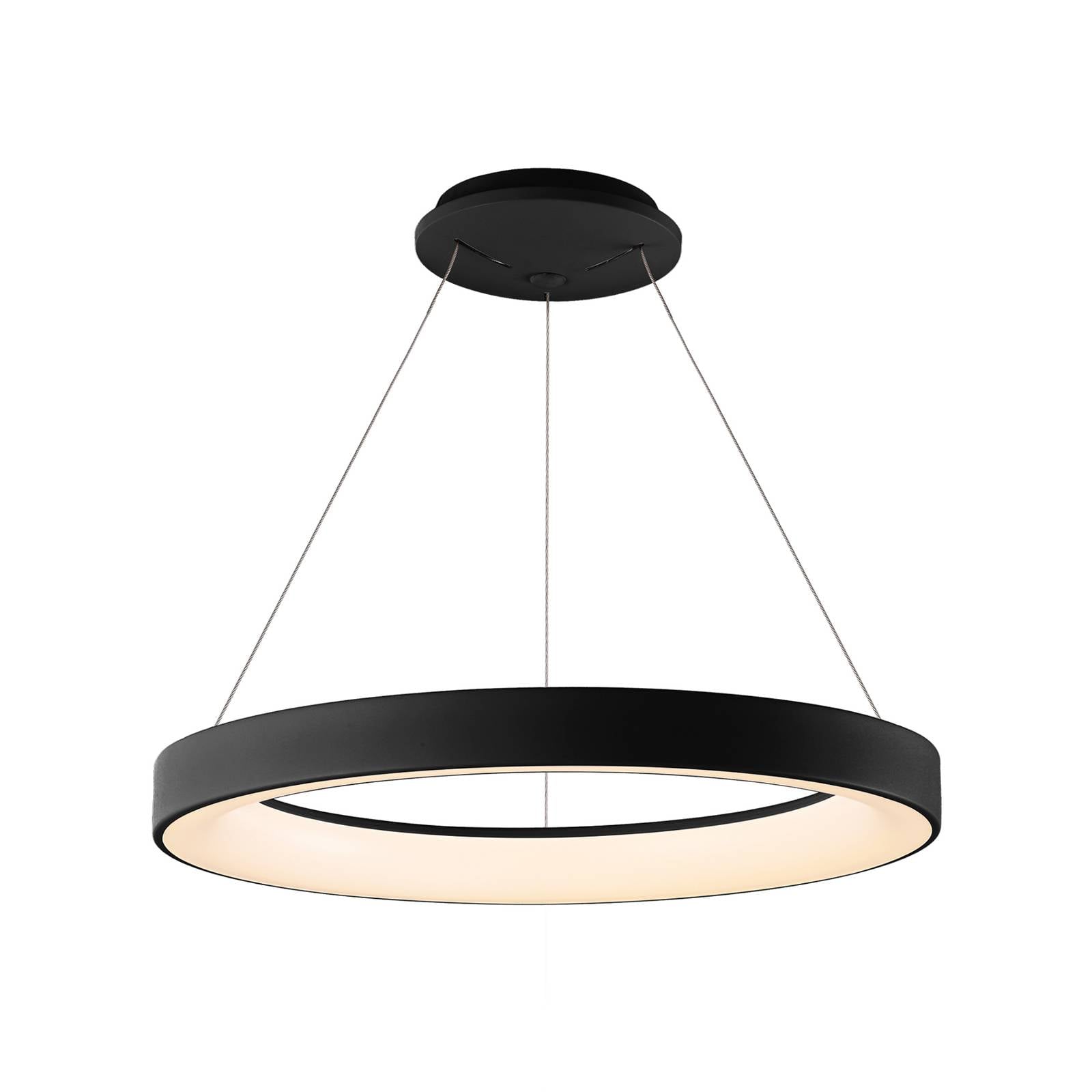 LED-Hängeleuchte Niseko II, Fernbedienung, Ø 50 cm, schwarz