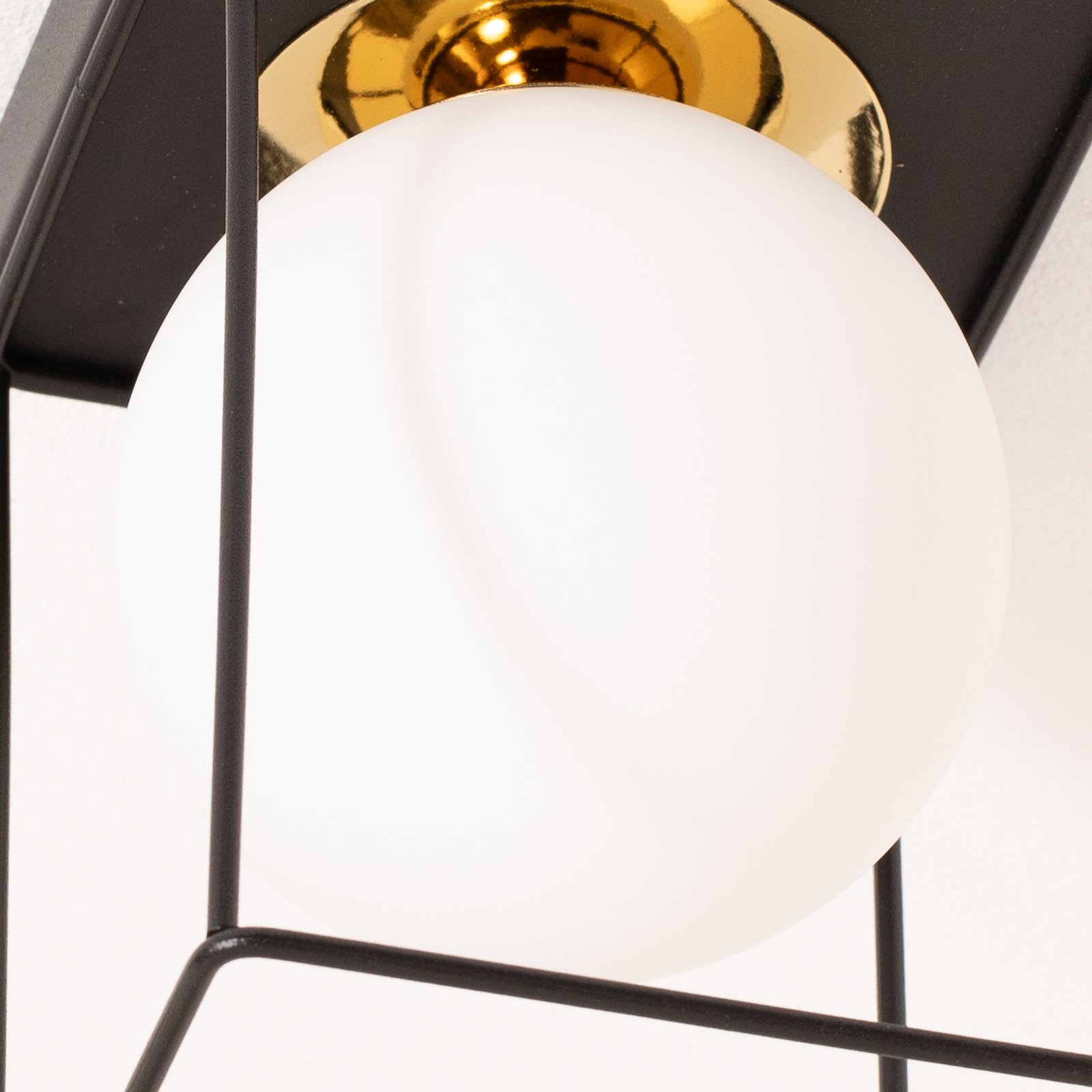 Deckenleuchte Aroma, 1-flammig, schwarz/weiß/gold, Stahl