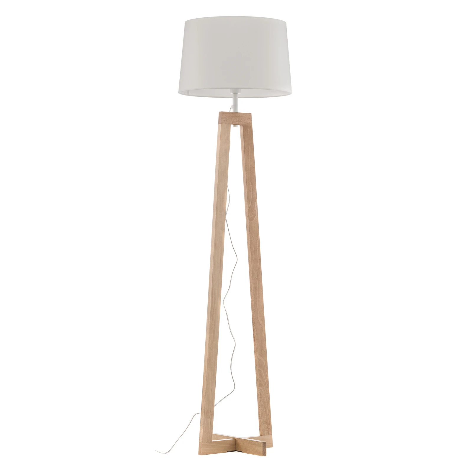 Sacha LS podna lampa od drveta i tekstila, bijela