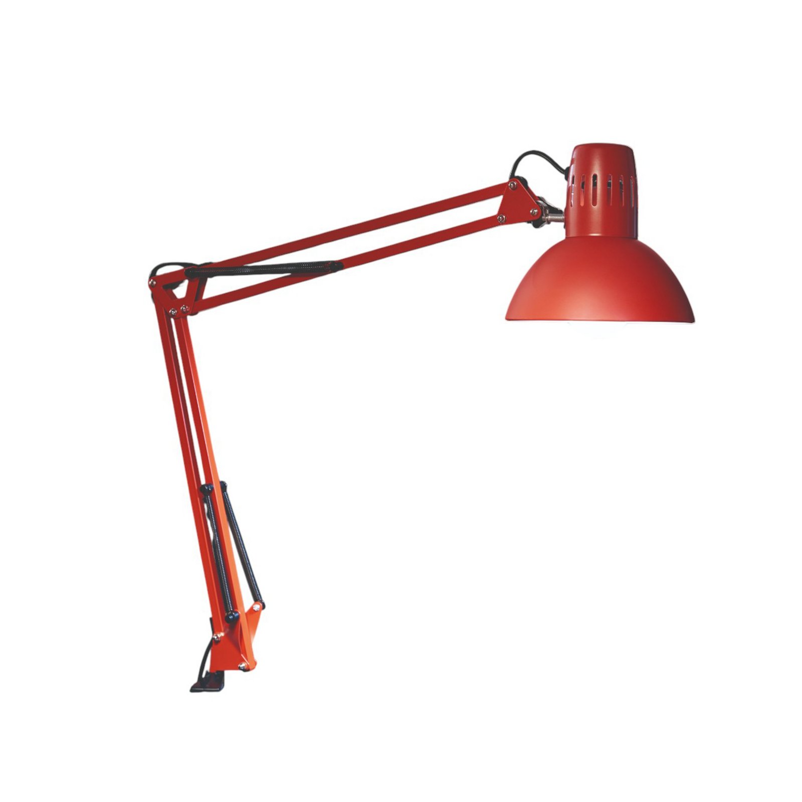 Lampe à pince LED MAULstudy, rouge, acier, hauteur 44 cm, E27