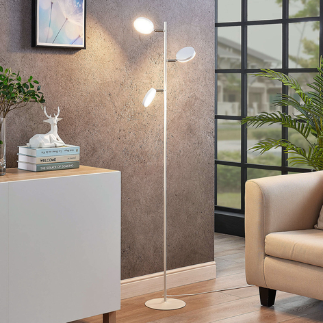 Lampadaire LED Amrit, trois lampes, blanc