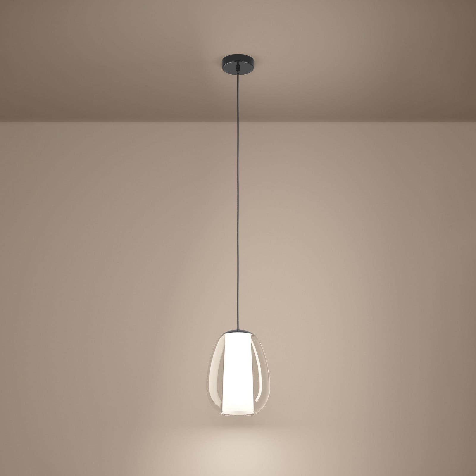 Lampă suspendată LED Stars of Light Menorca nichel Ø 22 cm CCT - Camera de zi / sufragerie - Modern - nichel / alb - Sticlă