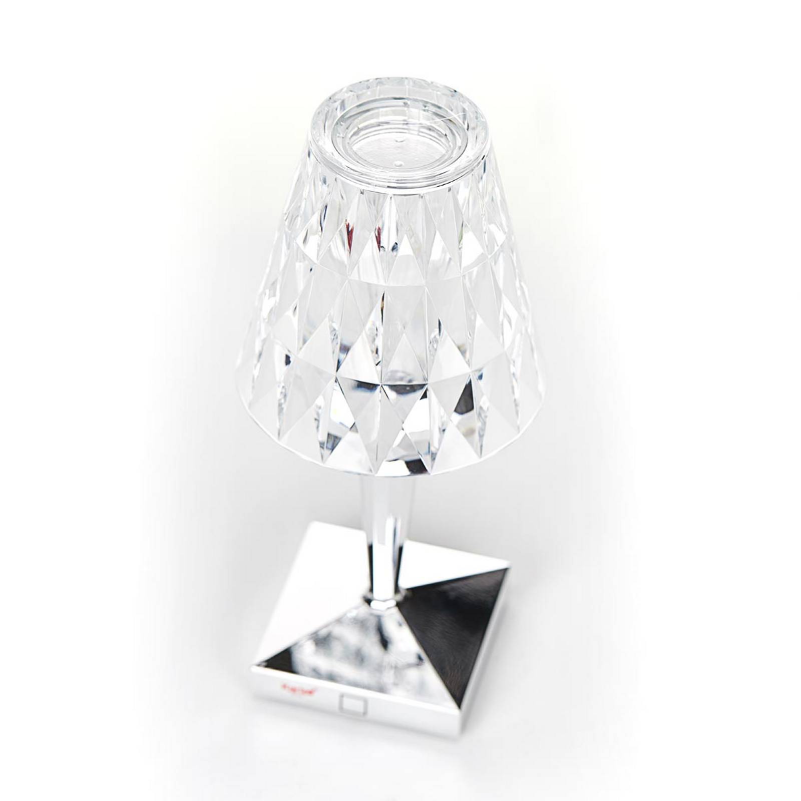 Lampa stołowa LED na baterie Kartell, 30 cm, kolor chrom, IP54