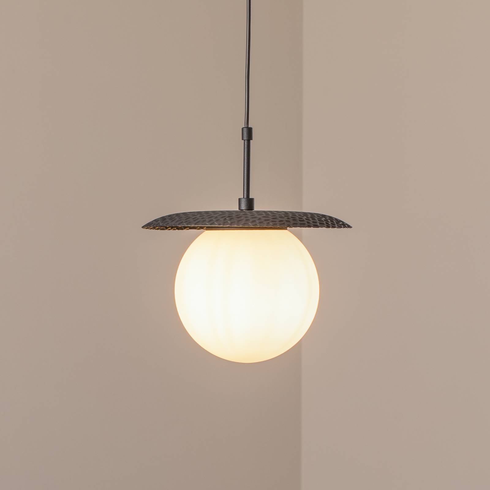 Hängeleuchte Anemon, schwarz, Glas, Ø 30 cm, E27 günstig online kaufen