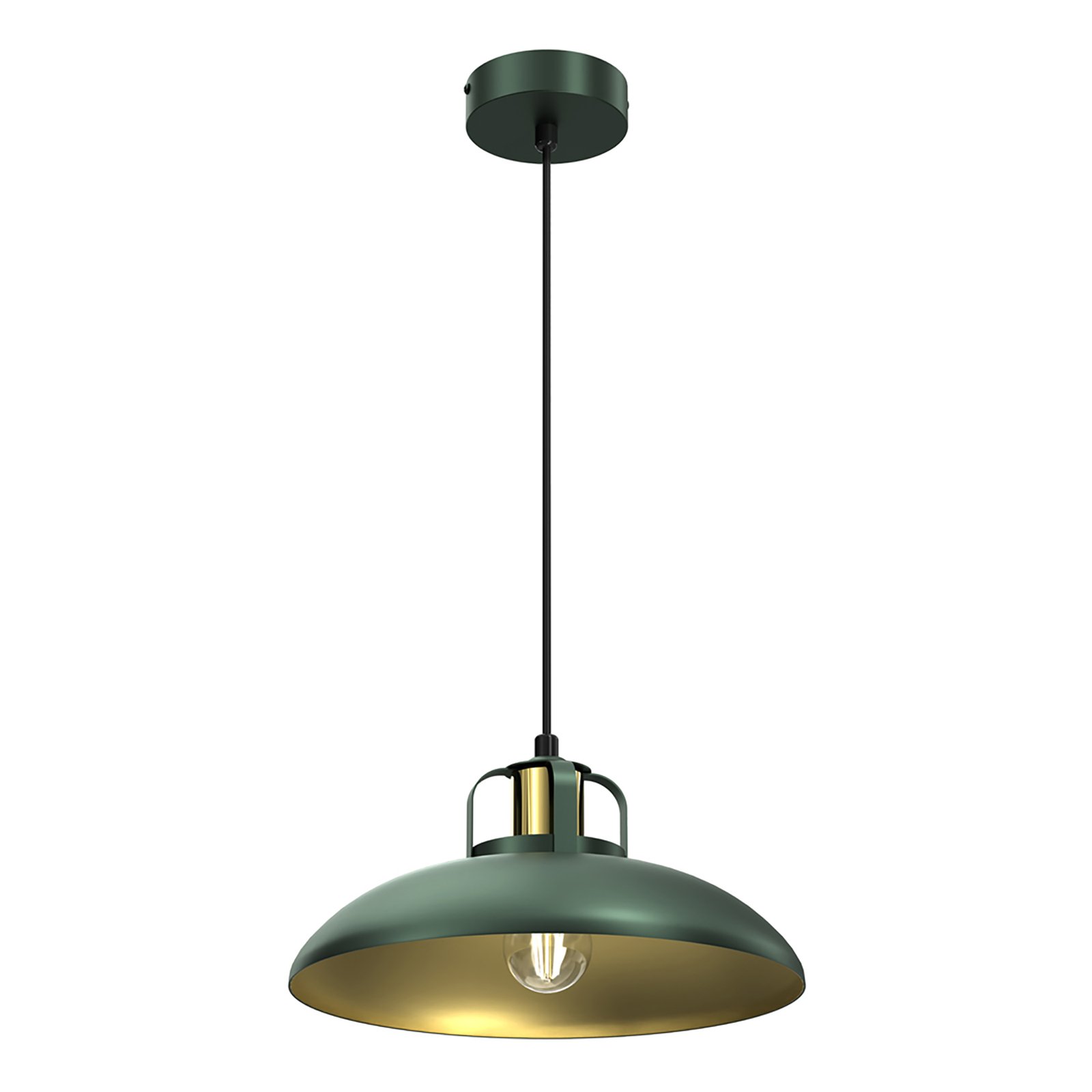 Felix hanging light, green/gold, 1-bulb