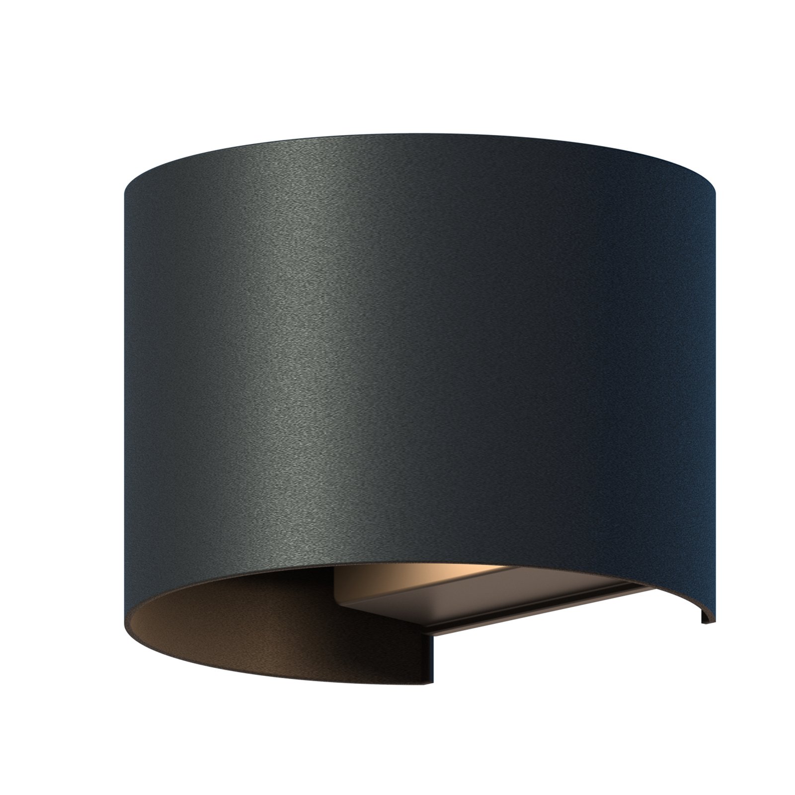 Calex LED buitenwandlamp Oval, Up, hoogte 10 cm, zwart