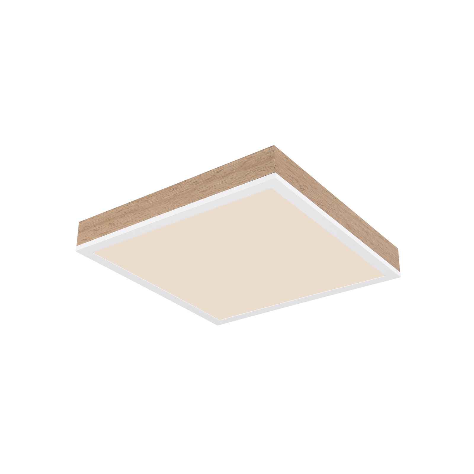Lámpara de techo LED Doro, longitud 30 cm, madera oscura, madera