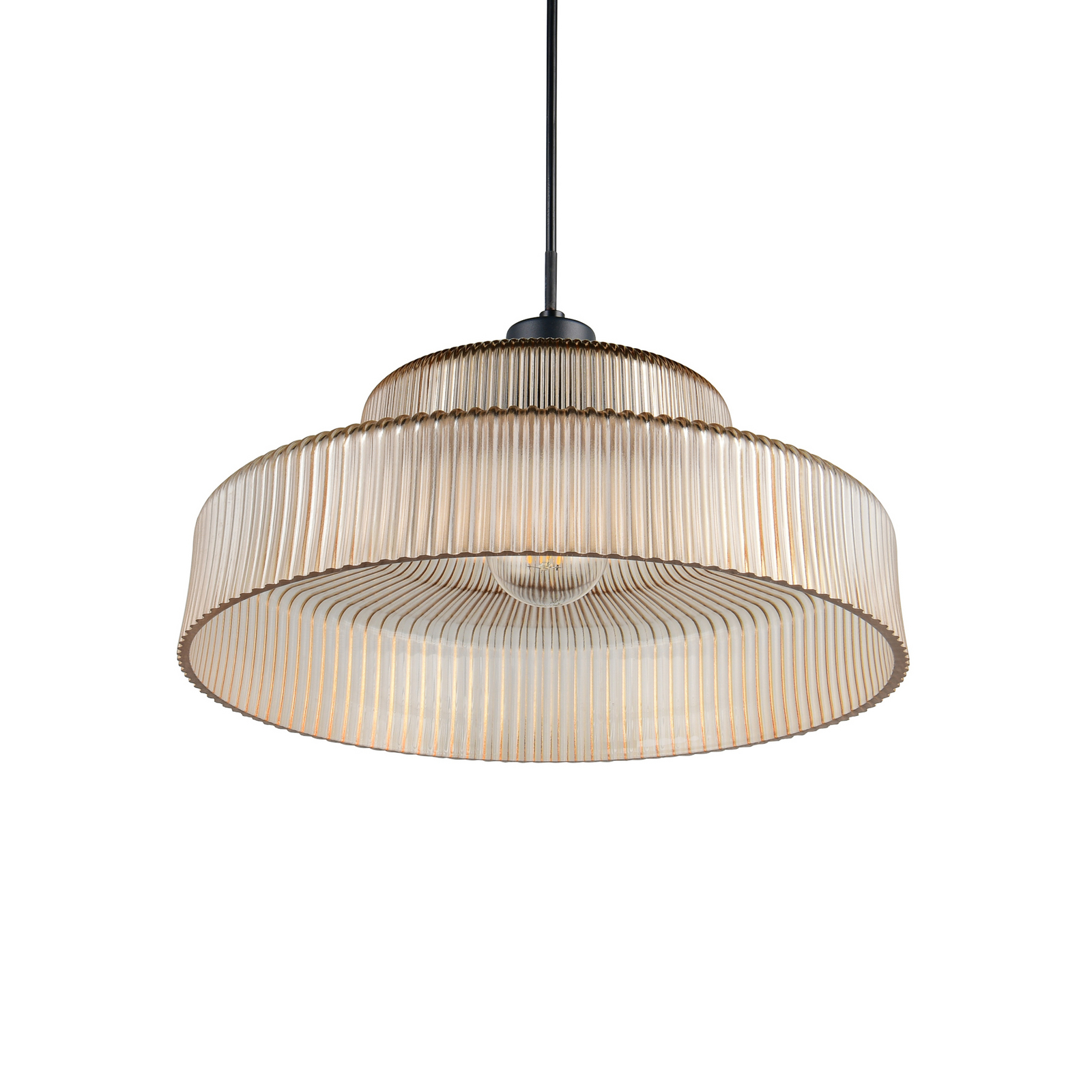 Abella lógó világítás, borostyánszínű, Ø 35 cm, üveg, E27