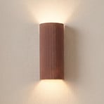 Lindby Colja -seinävalaisin, ruskea, pyöreä, korkeus 30,5 cm, kipsi