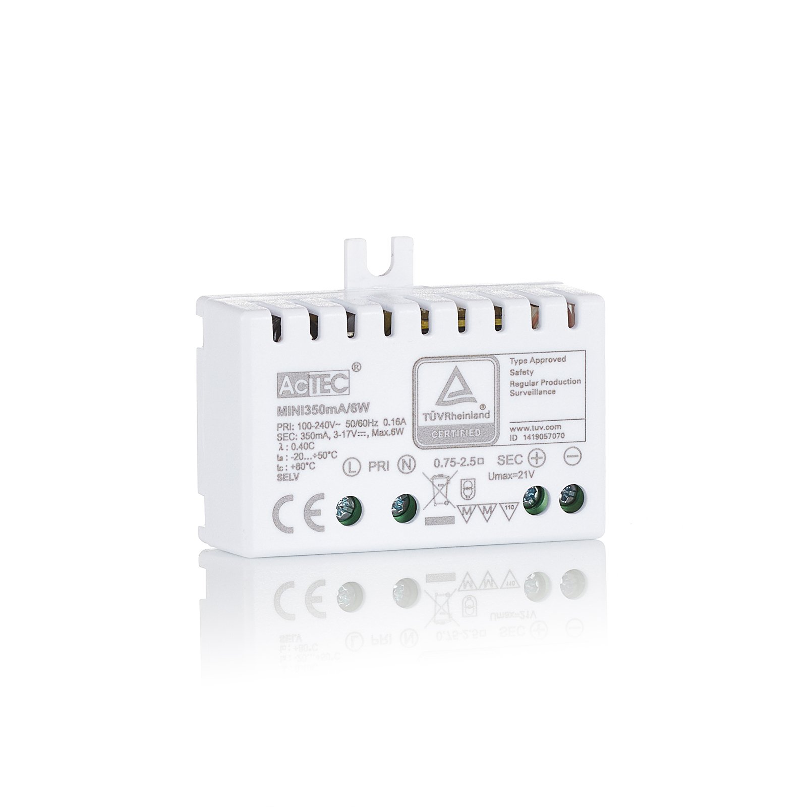 AcTEC Mini LED-Treiber CC 350mA, 6W, IP20