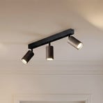 Faretto da soffitto Tune, a 3 luci, marrone, metallo, lunghezza 66 cm