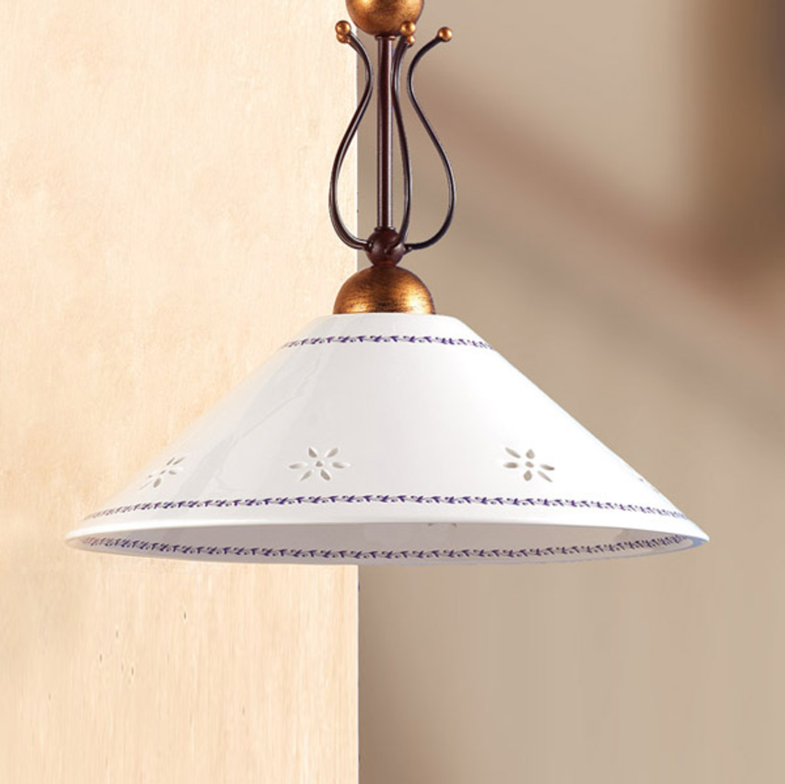 Ceramiche LIBERTY hanging light, for Hallway, ceramic, metal, E27, 100 W, energy efficiency: A++