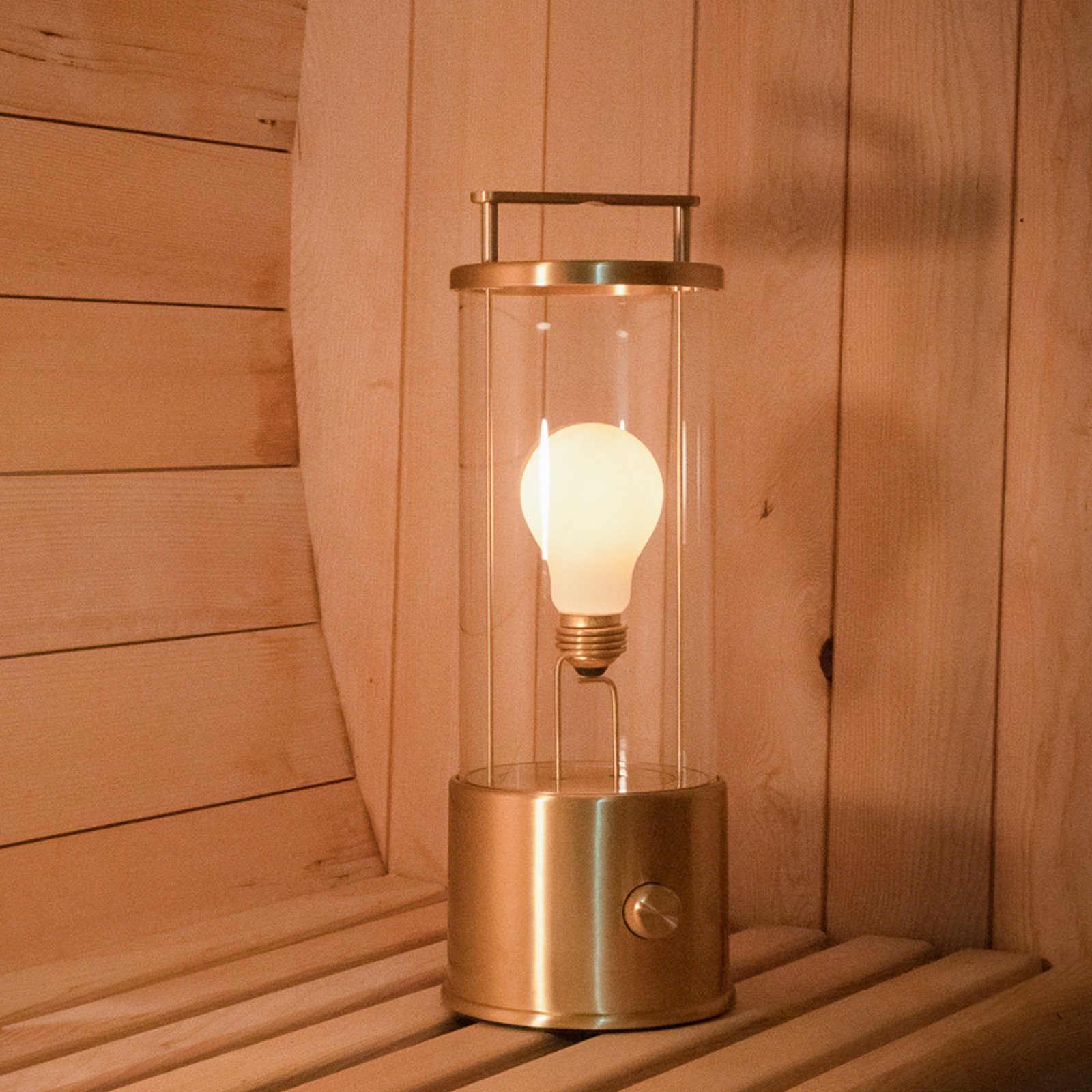 Tala table lamp Muse, rechargeable battery, solid brass, LED bulb