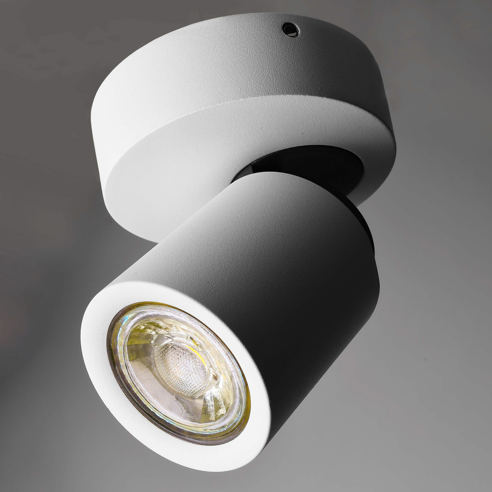 Librae Round I loftlampe, hvid, 1 lyskilde