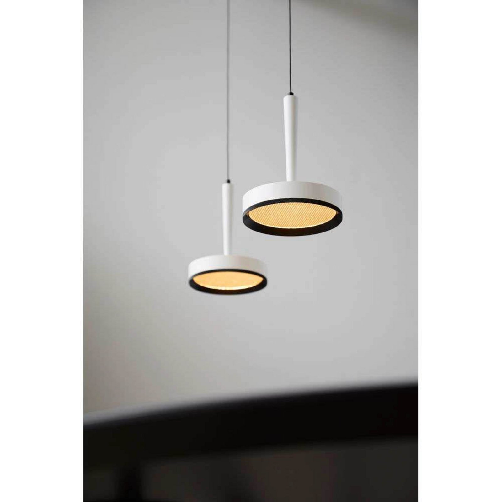 Suspension LED LOOM DESIGN Nyx P1, blanc, aluminium