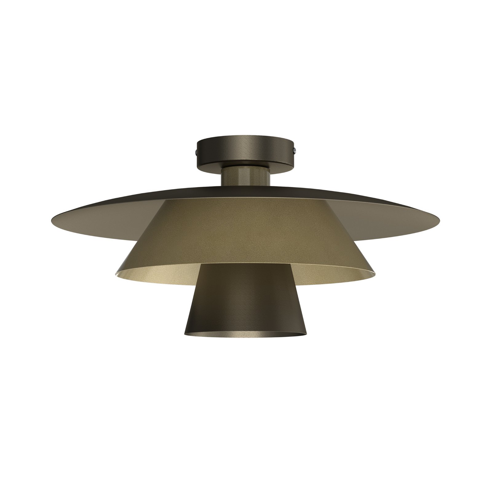 Plafonieră Plato, titan/auriu, metal, Ø 38 cm, E27