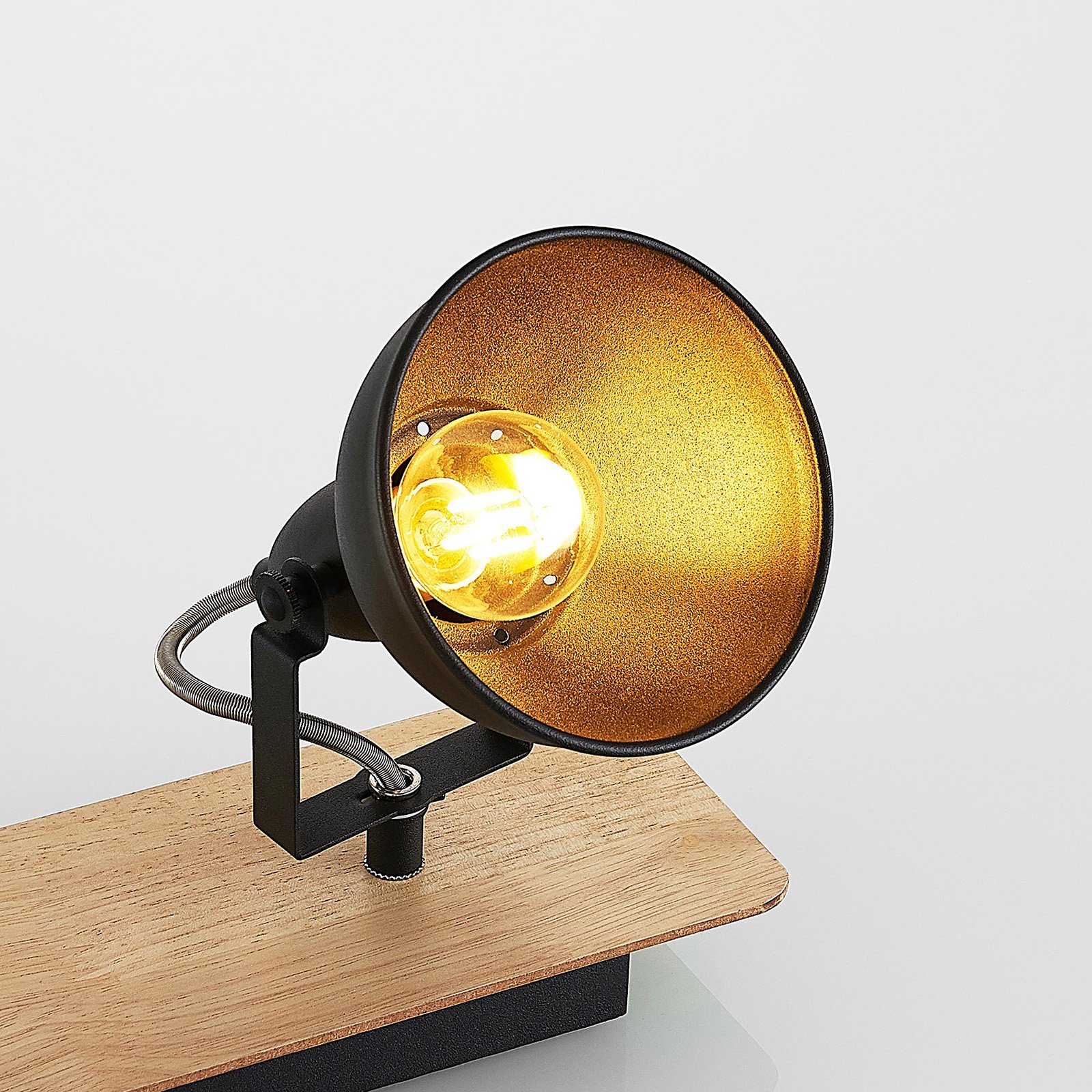 Aylis 4 Kattovalaisin Black/Wood - Lindby