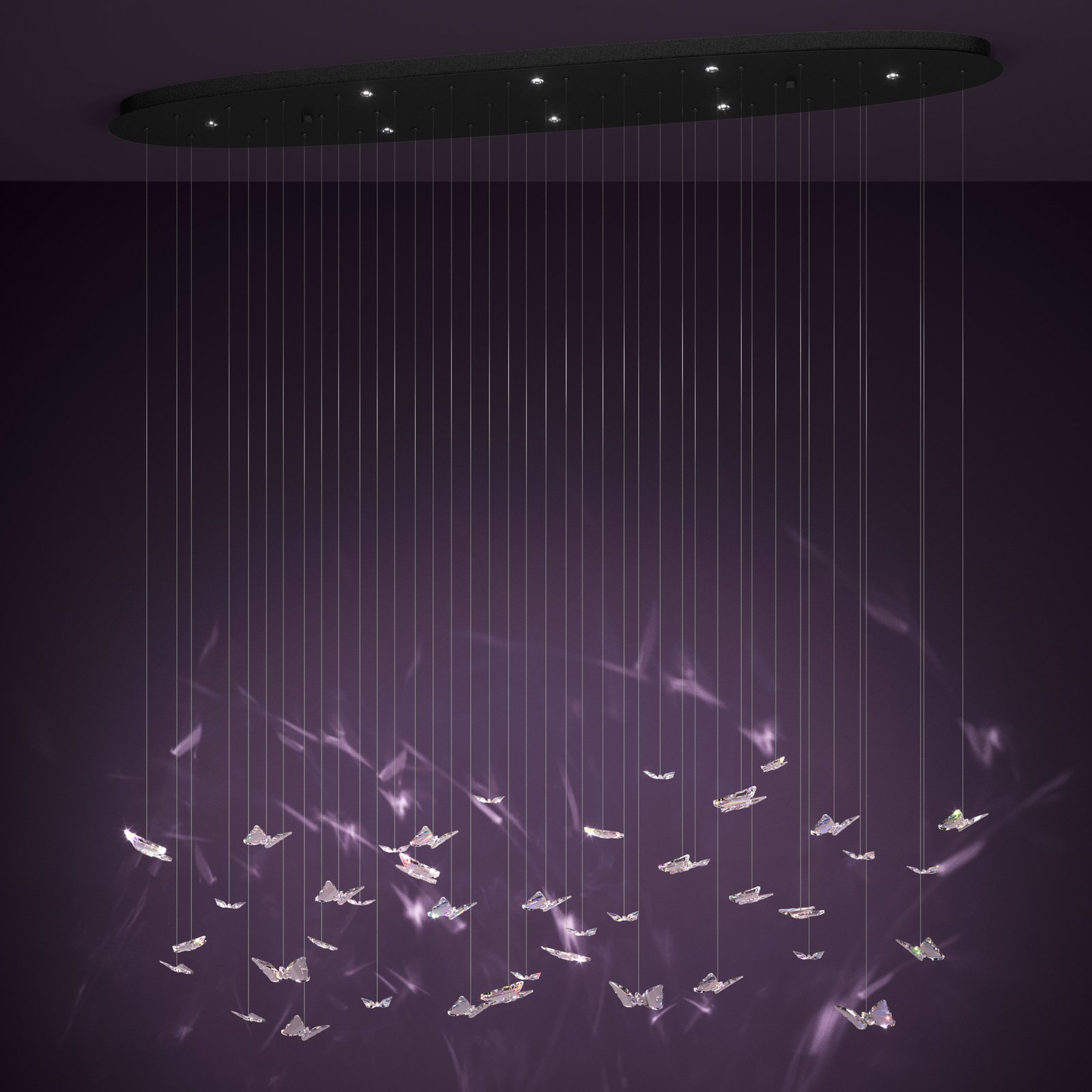 EGLO Stars Of Light LED pendant light Adrados, oval, 8-bulb