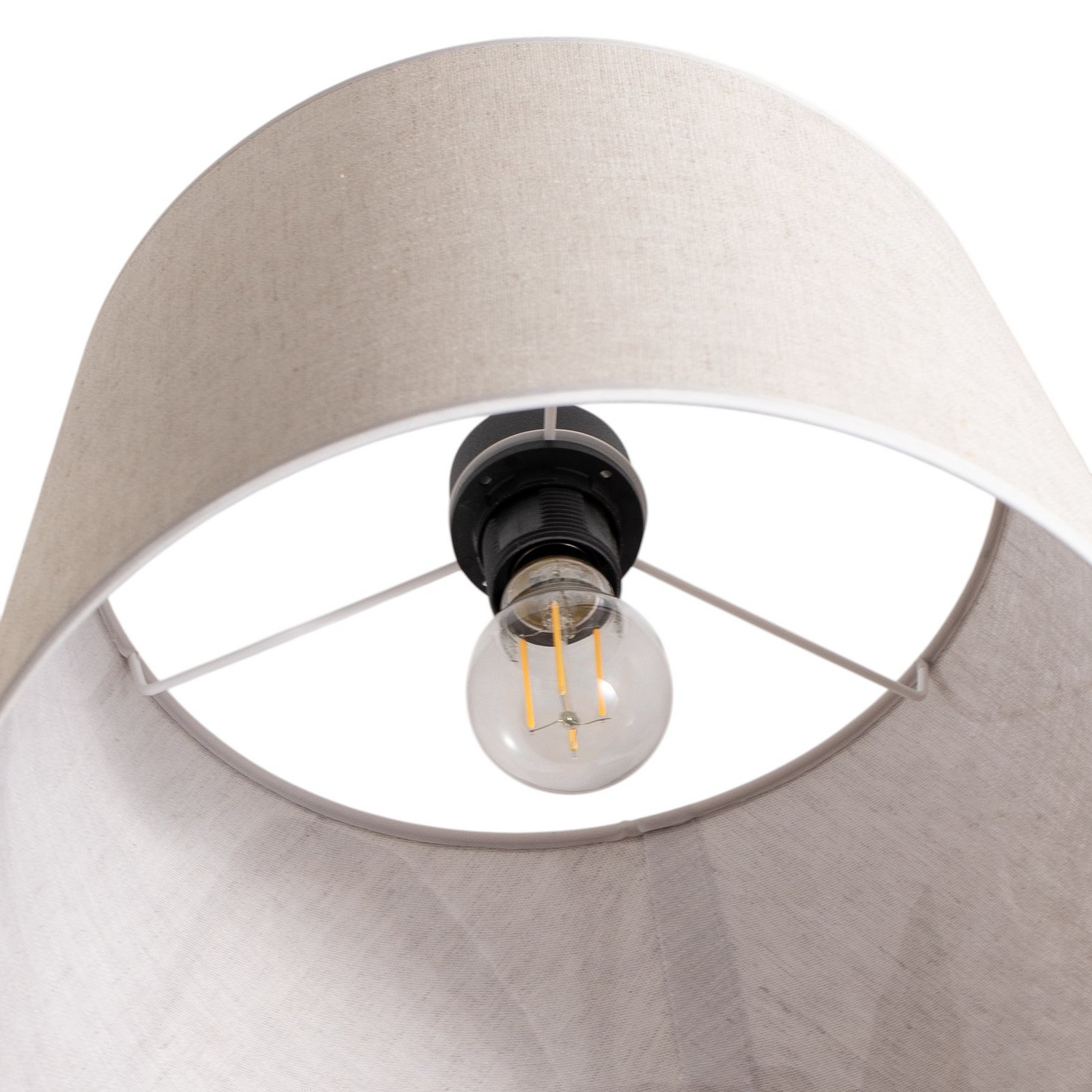 Ascot pendellampe, beige, Ø 38 cm, stof, decentraliseret