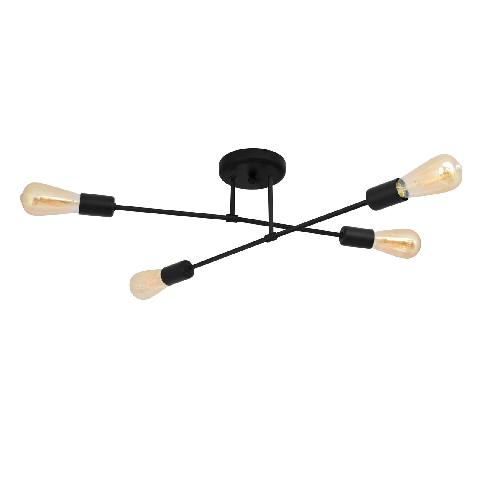 Cambridge ceiling light, 4-bulb, black