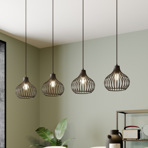 Lindby Frances a sospensione, marrone, 4 luci