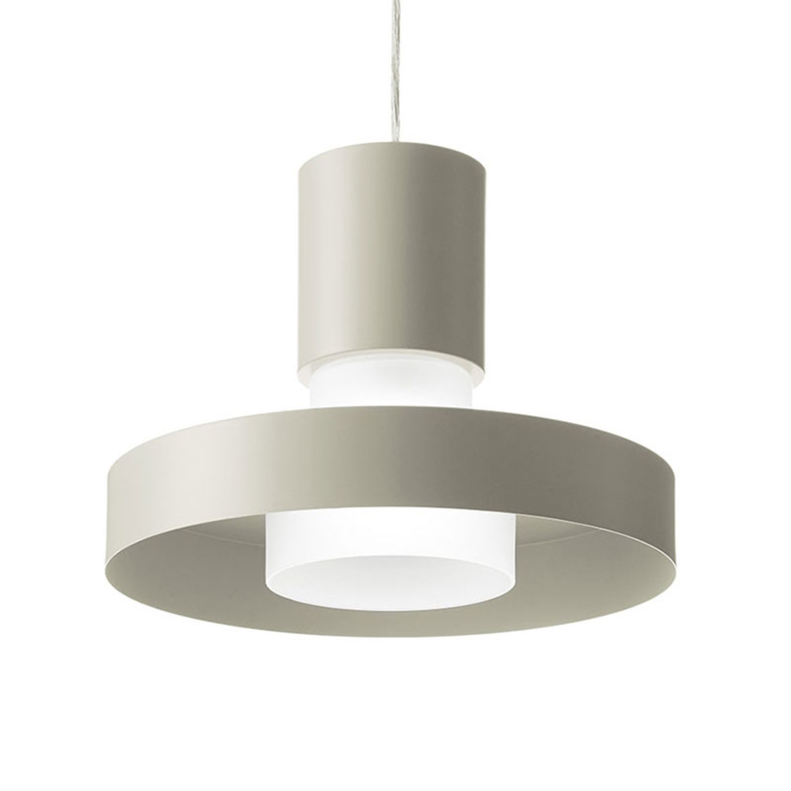 Babele hanging light with dual lampshade, grey