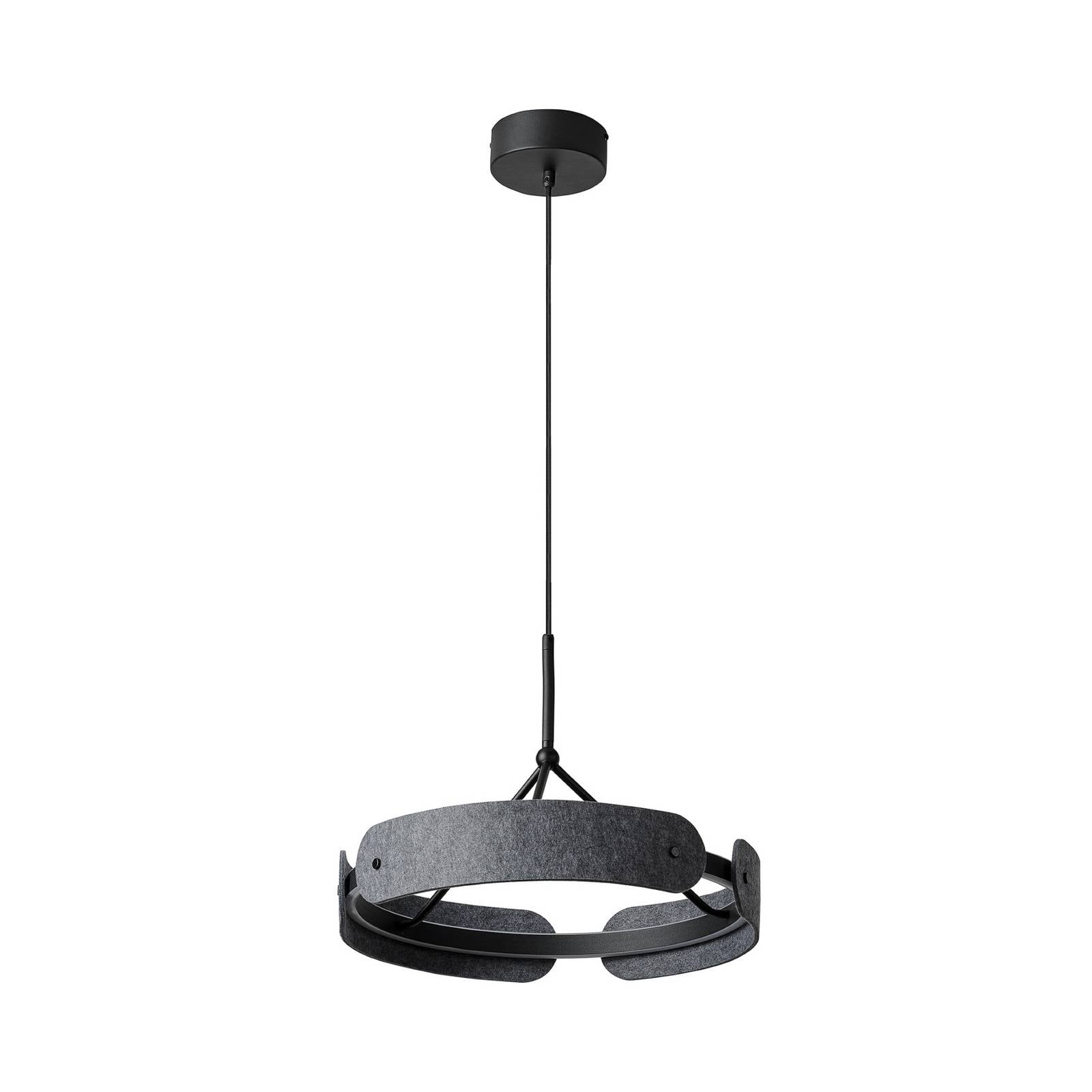 OSRAM LED-Hängelampe Decor Curve Felt, grau, Filz, 3.000 K