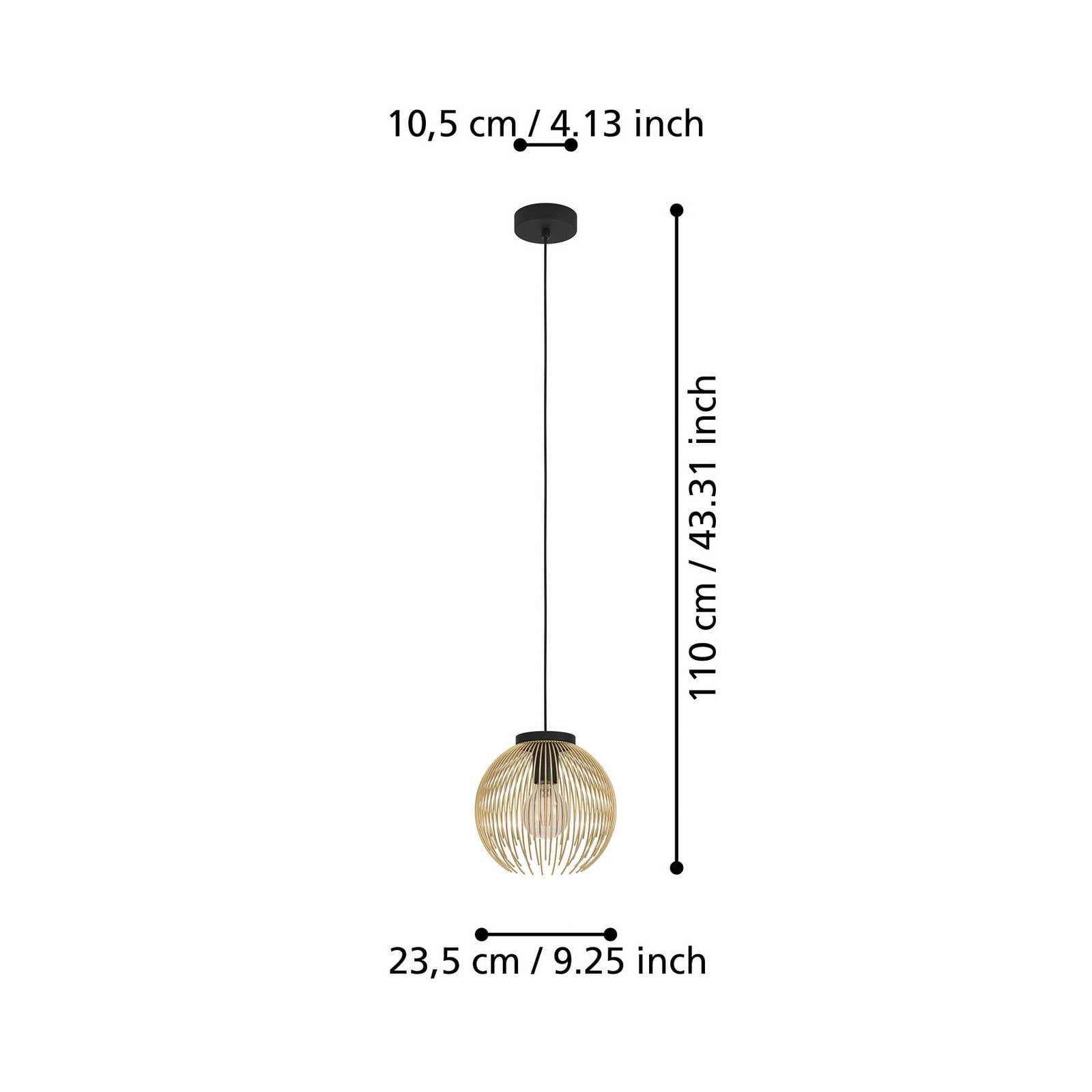 Lampa wisząca Venezuela, czarny/złoty, 1-punktowa