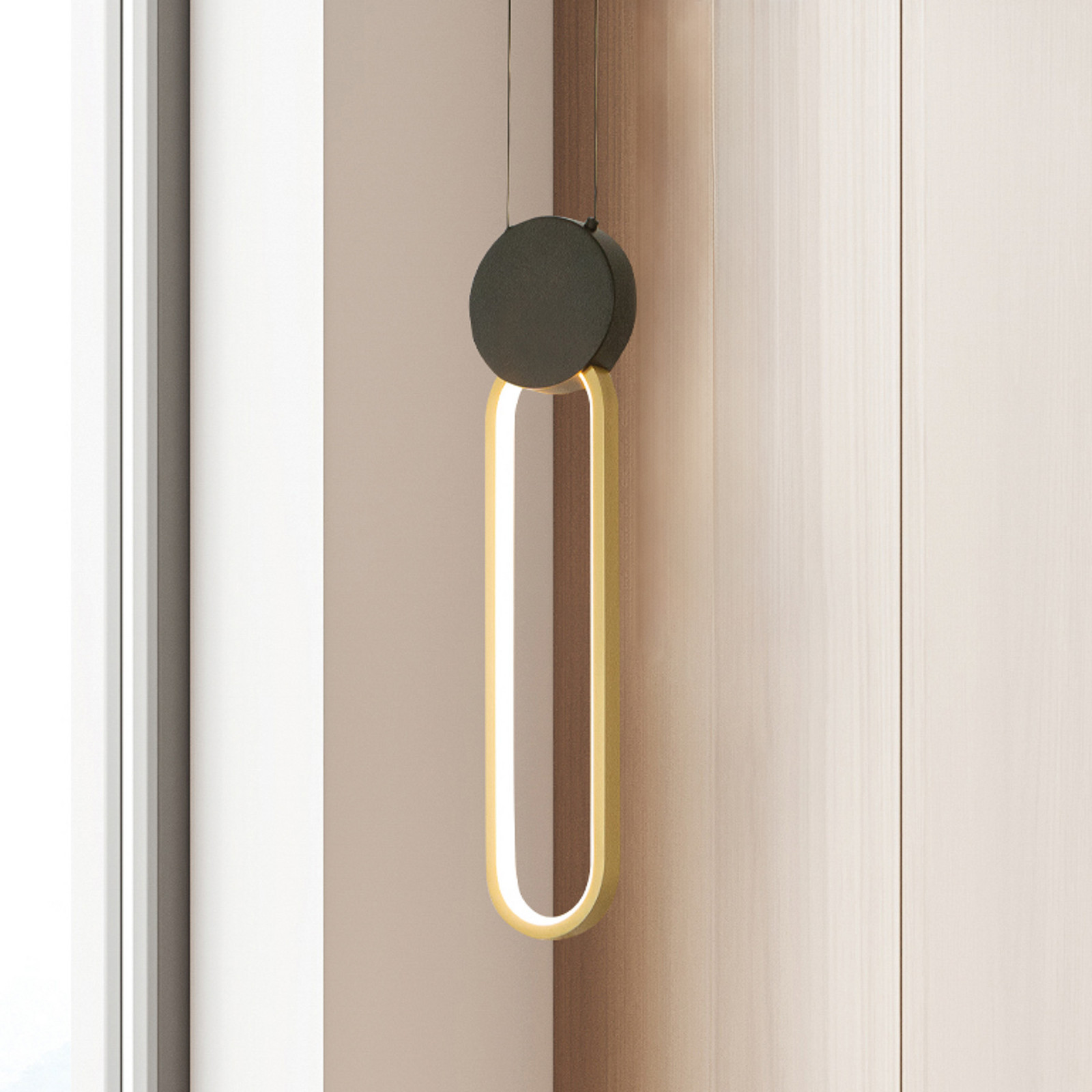 Zambelis Lampă suspendată LED 23100 negru inel auriu aluminiu - Camera de zi / sufragerie - modern - negru auriu