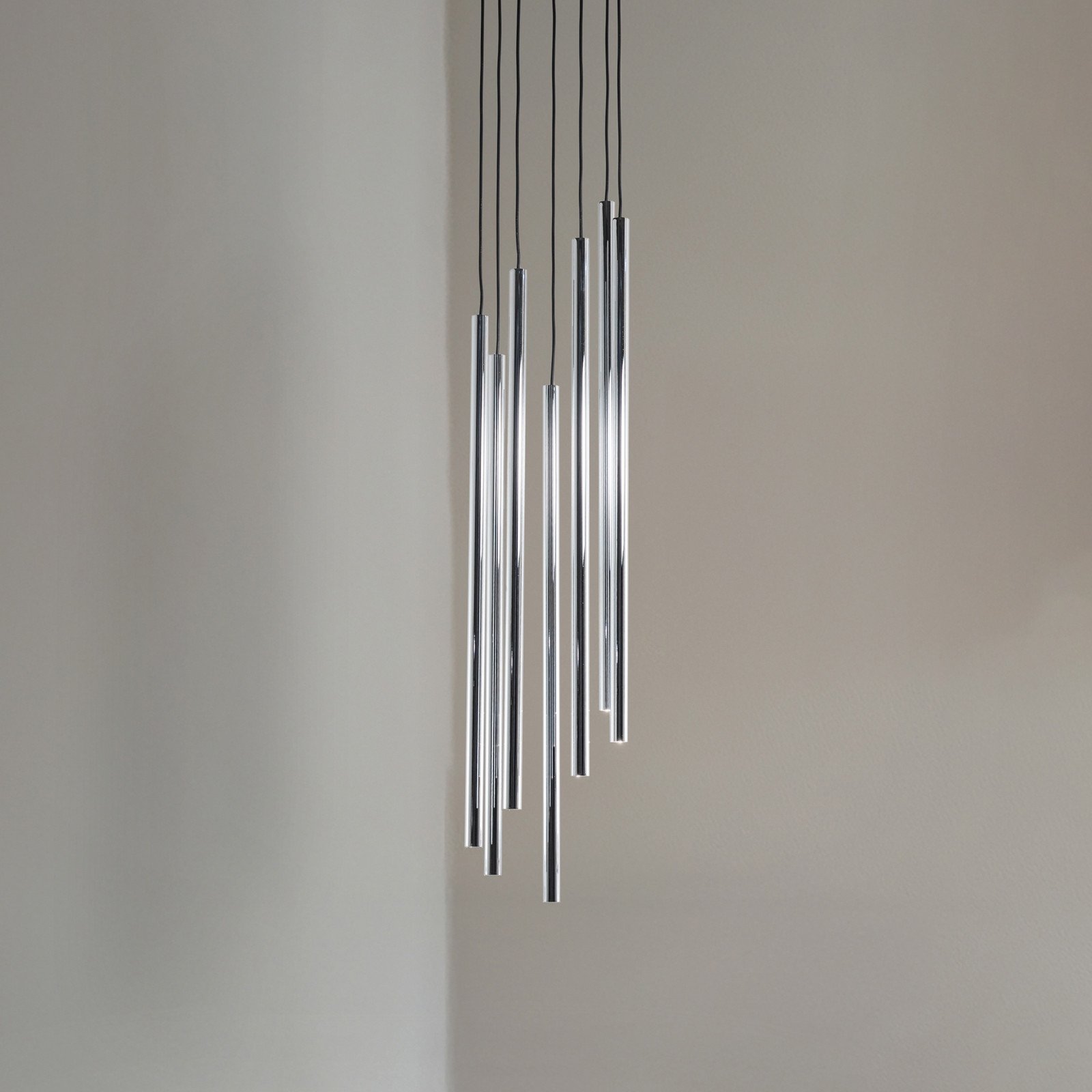 SIGMA Lampă suspendată Sopel Lux 7 becuri rotundă negru/argintiu G9 - Camera de zi / sufragerie - Modern - negru argintiu - Metal
