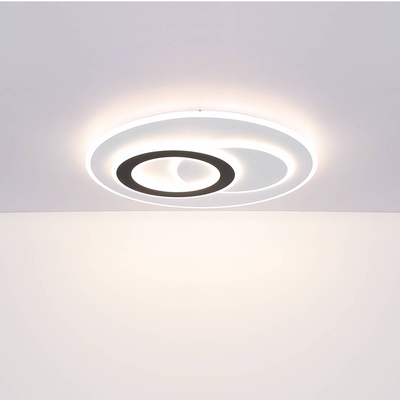 Inteligentna lampa sufitowa LED Jacques, biały/czarny, Ø 70 cm, CCT