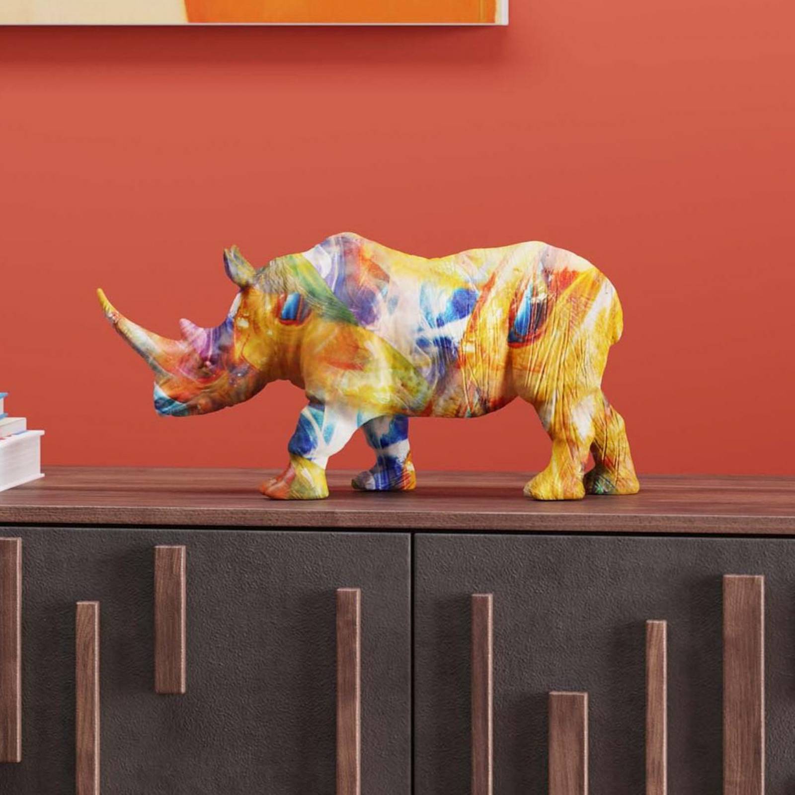 KARE Deko-Figur Colored Rhino, Polyresin, bunt bedruckt günstig online kaufen