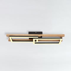 Stropné LED svetlo Illa drevený dizajn dĺžka 69 cm