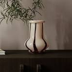 ferm LIVING Vase Riban, beige, 24 cm, Glas, mundgeblasen