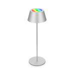 LED table lamp Kiki with rechargeable battery RGBW, matt chrome