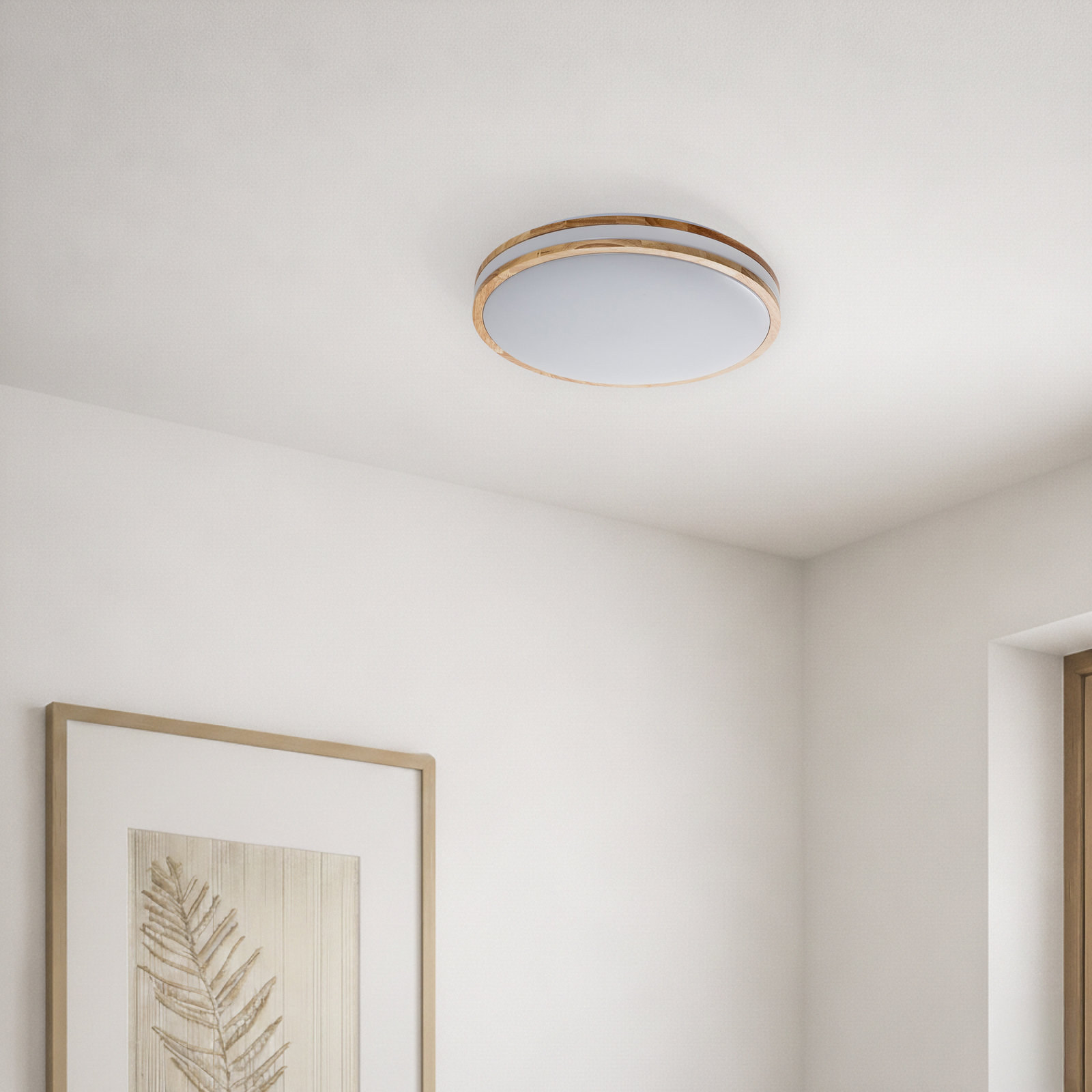 Ceiling Lightdimmable 'Evinora' Made Of Wood For Living Room & Dining Room