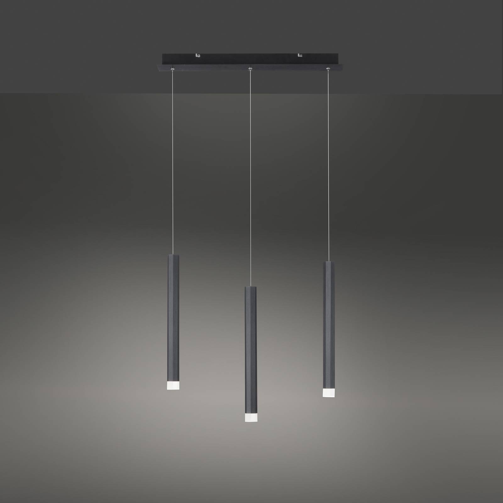 LED-Pendelleuchte Bruno, dreiflammig, schwarz